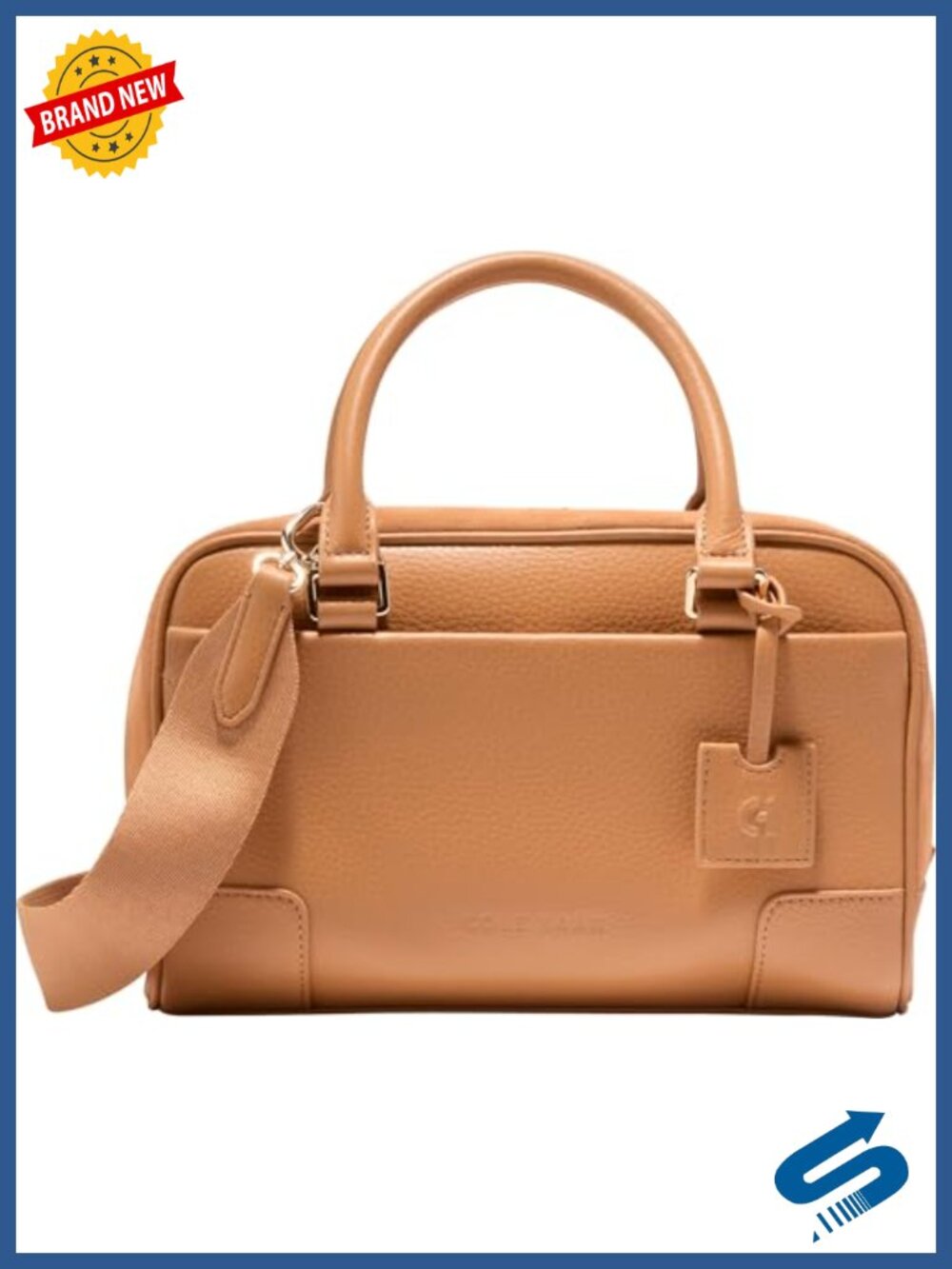 Leather Small Satchel Handbag with Crossbody Strap